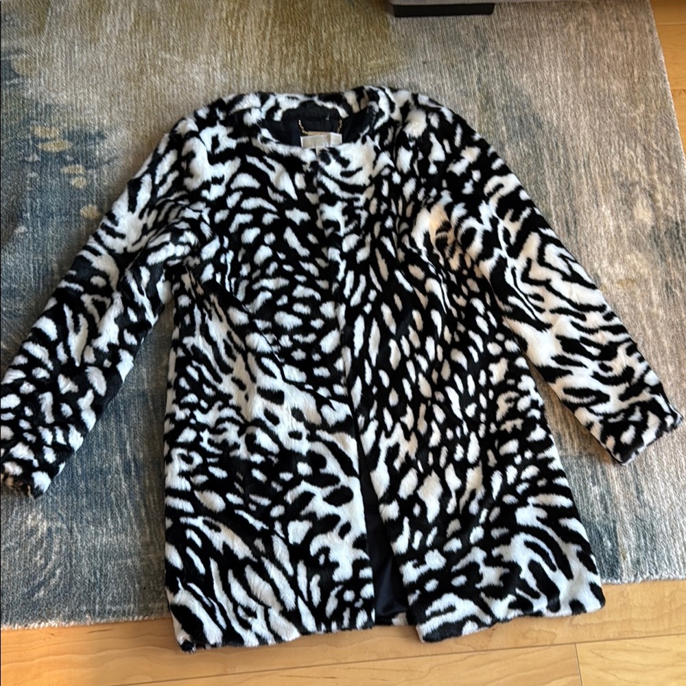 Michael Kors Black and White Trench Coat